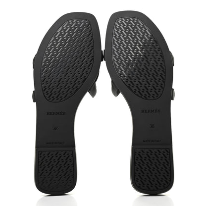 Hermes Rubber Aloha Sandals 38 Black 5 of 8