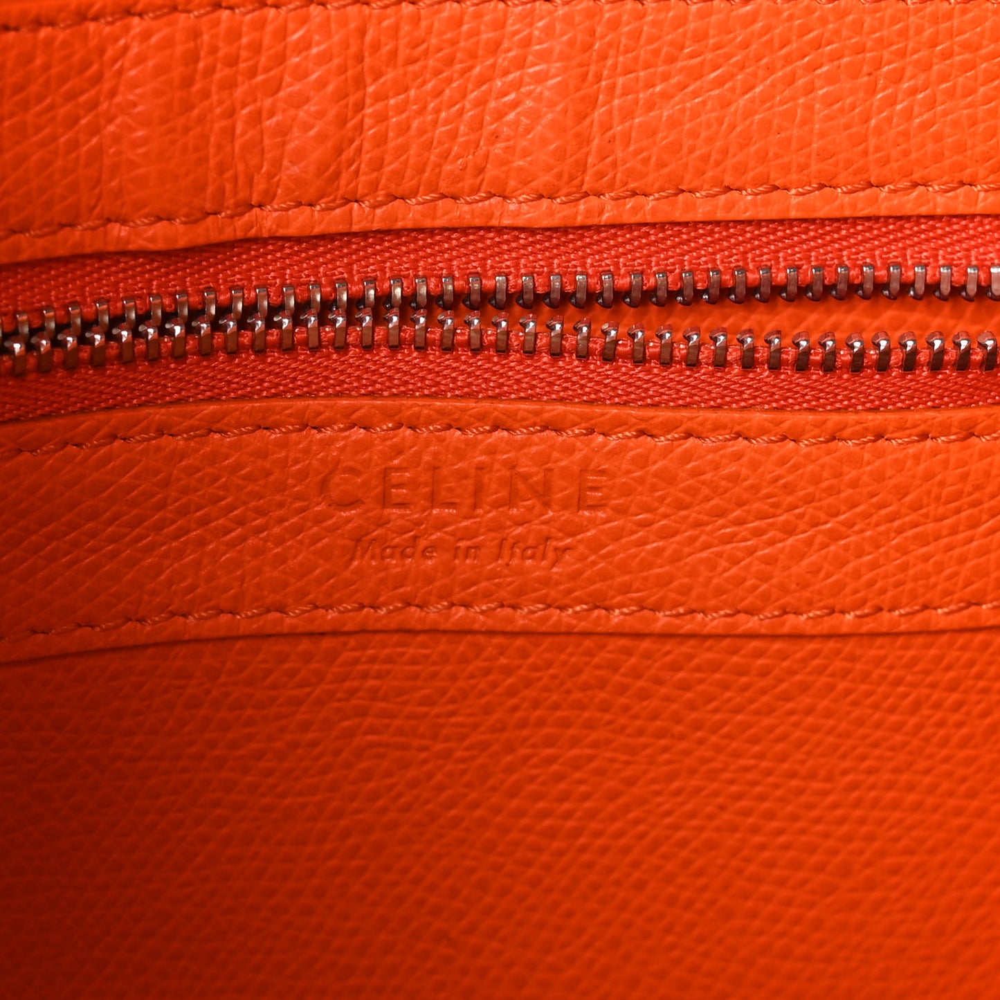 Grained Calfskin Small Vertical Cabas Orange