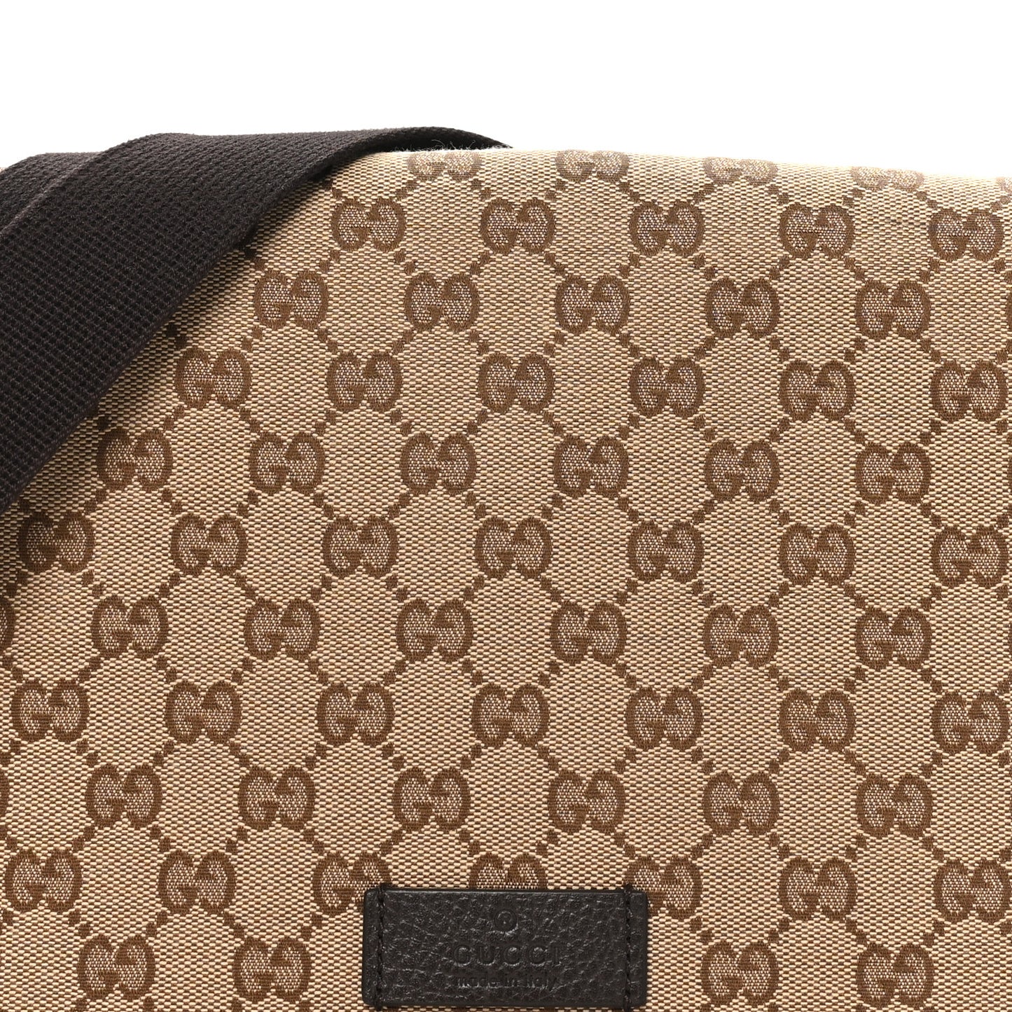 Monogram Flap Messenger Bag Beige Dark Brown