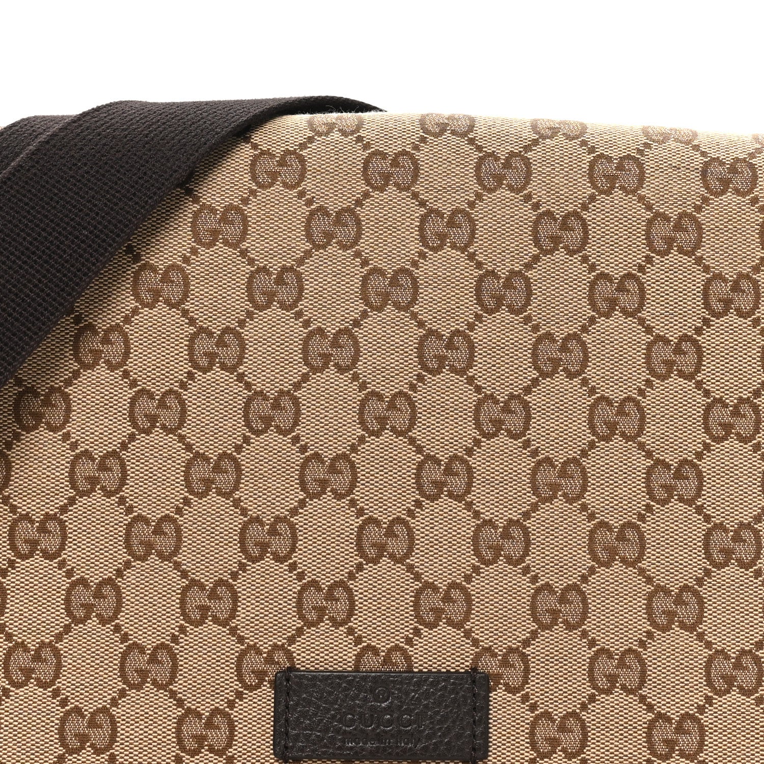 Gucci Monogram Flap Messenger Bag Beige Dark Brown 8 of 11