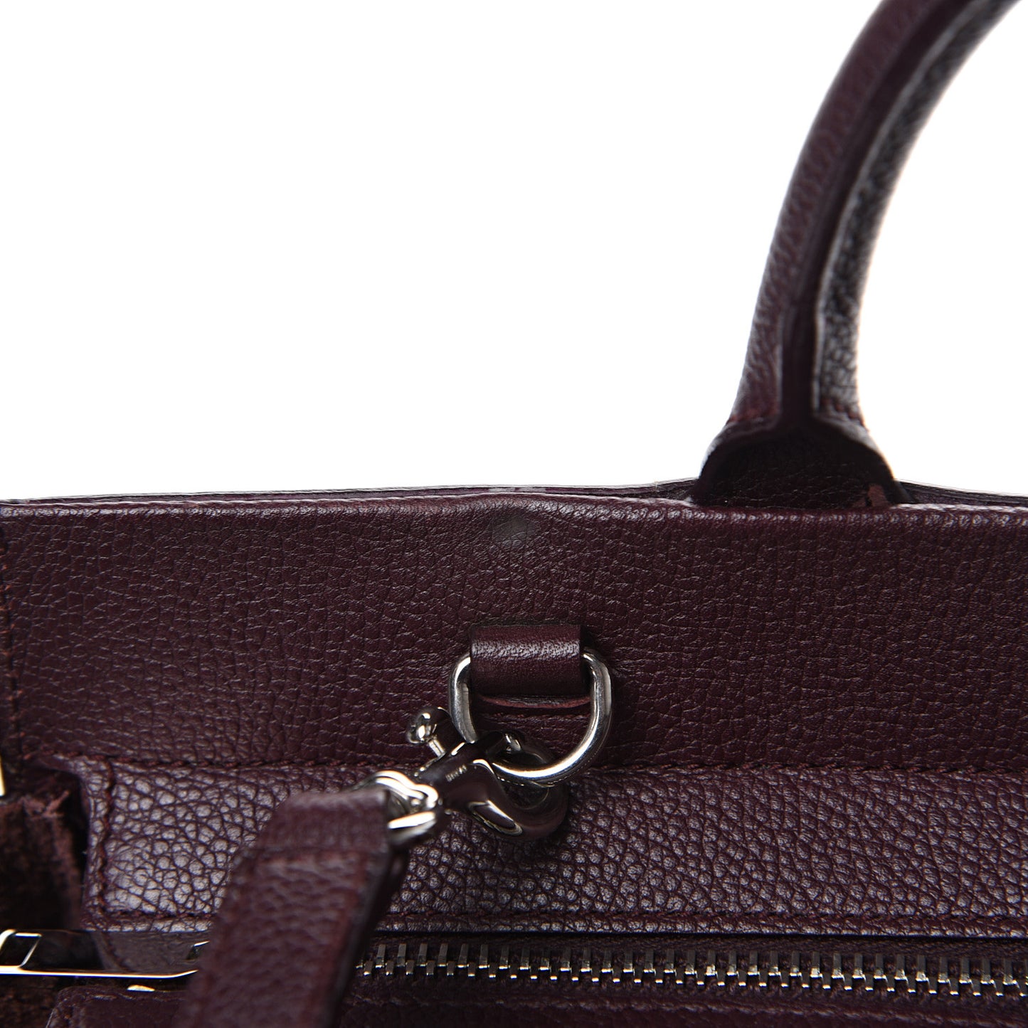 Grained Calfskin Small Cabas Rive Gauche Amaranto