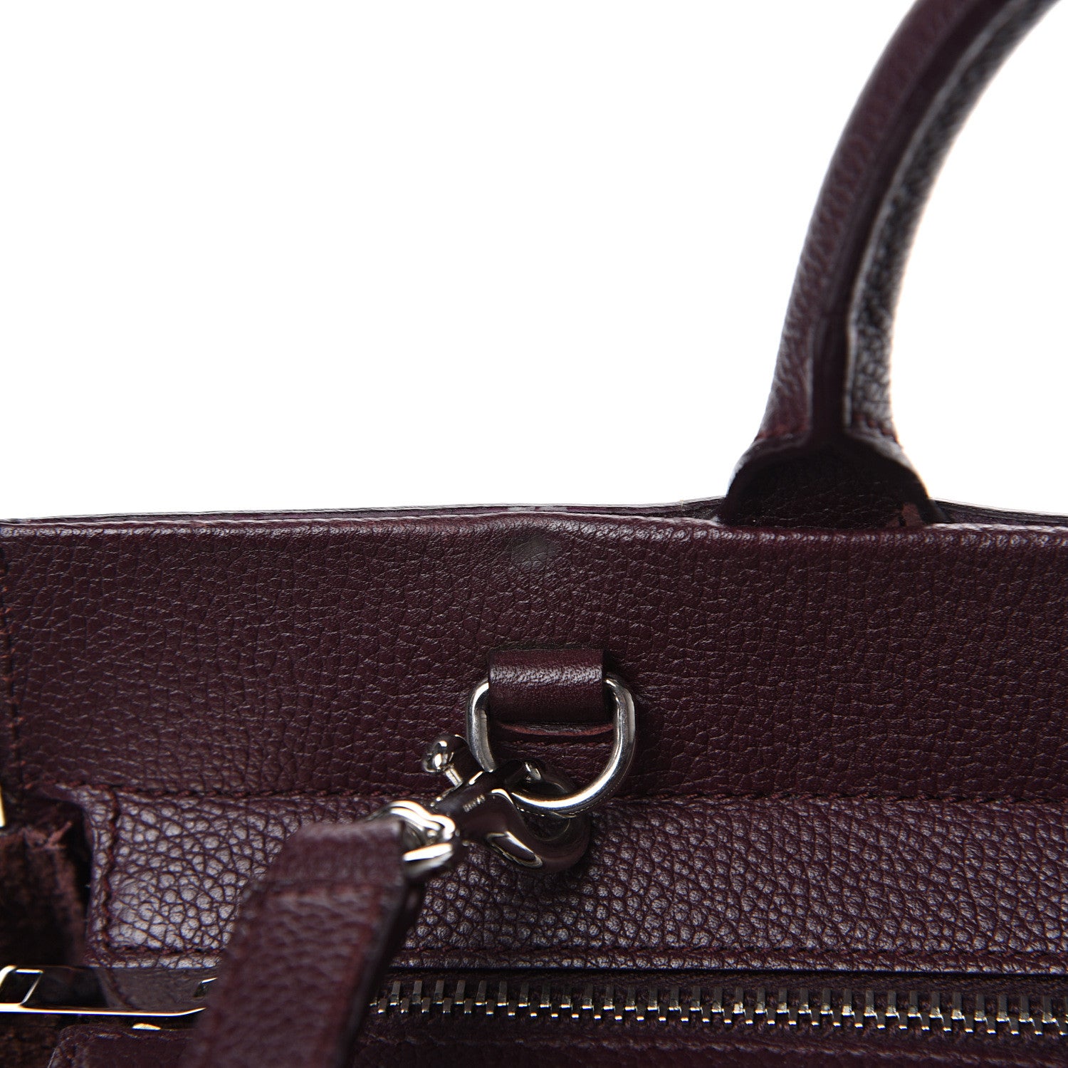 Saint Laurent Grained Calfskin Small Cabas Rive Gauche Amaranto 17 of 18