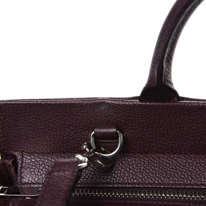 Saint Laurent Grained Calfskin Small Cabas Rive Gauche Amaranto 17 of 18