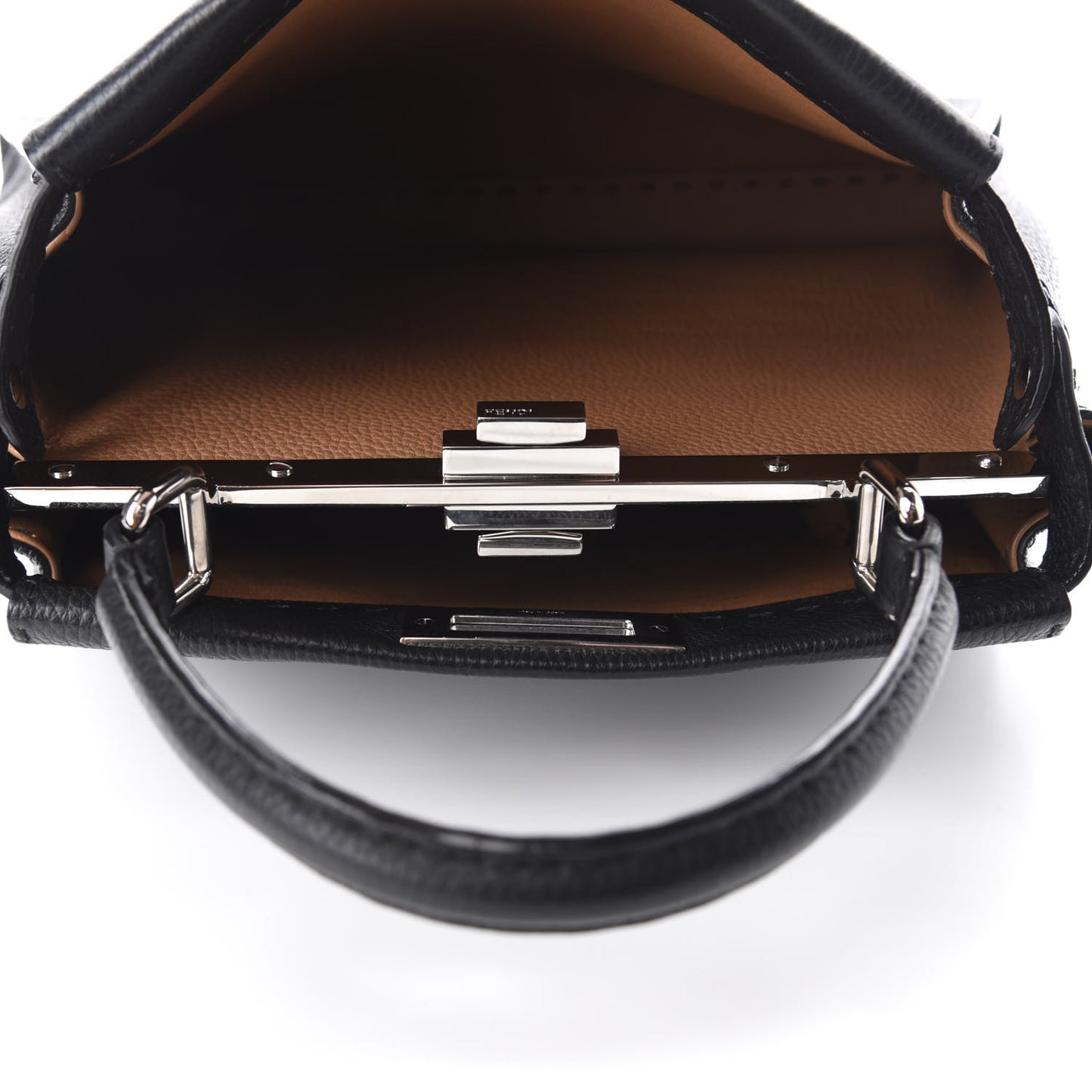 Cuoio Romano Selleria Bi-Color Medium Peekaboo Iconic Satchel Black Mou