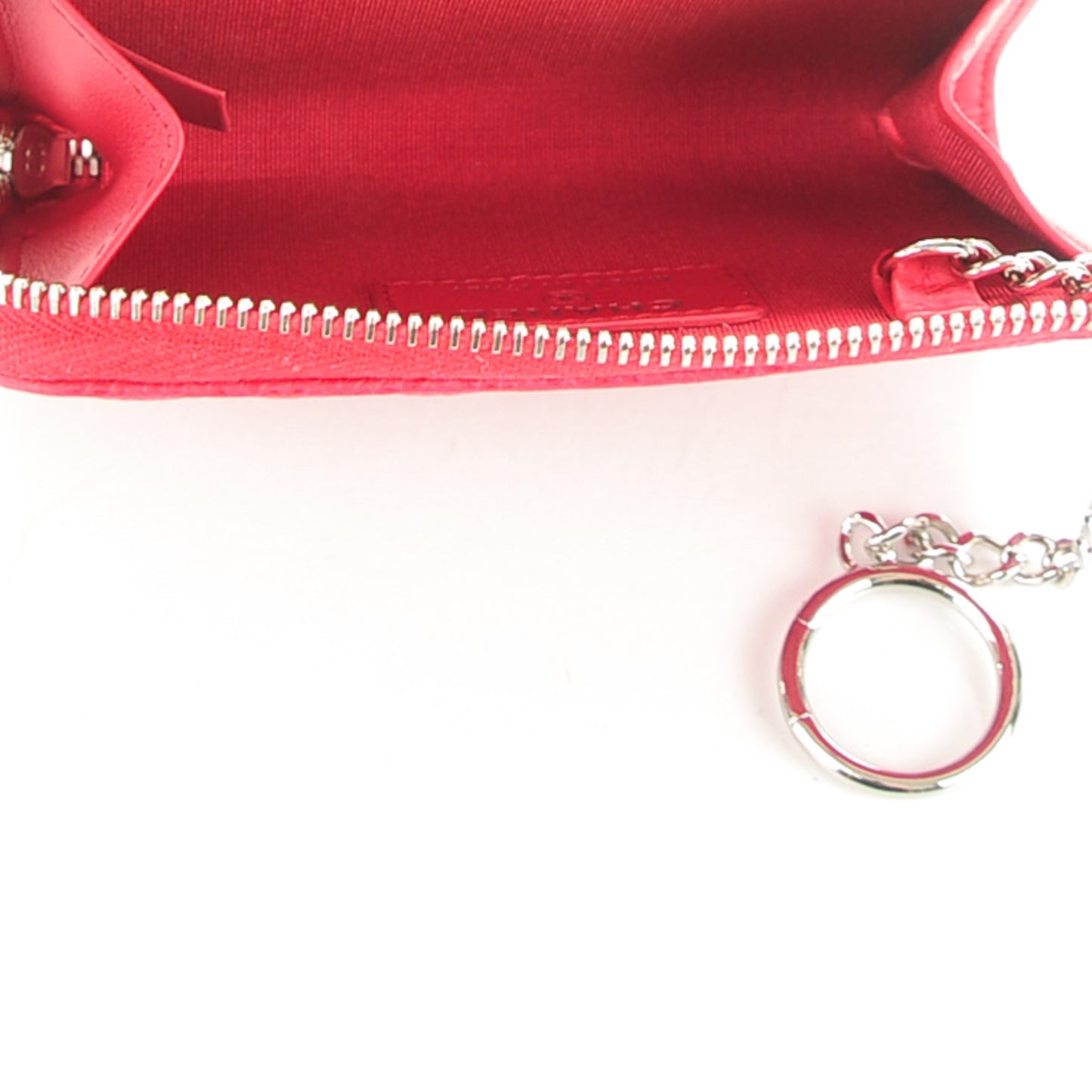 Caviar Quilted Diamond CC Key Holder Case Dark Pink
