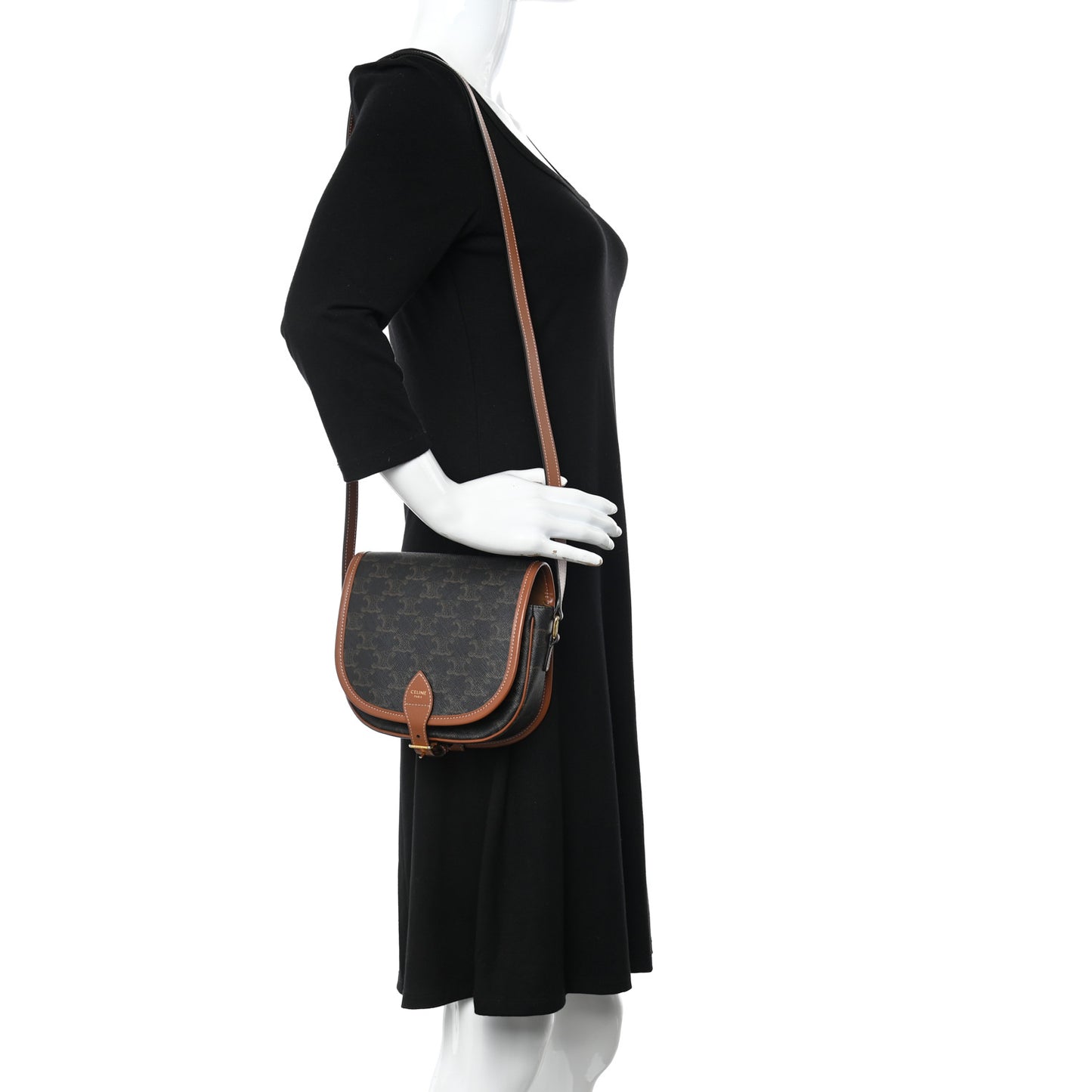 Triomphe Canvas Medium Folco Bag Tan