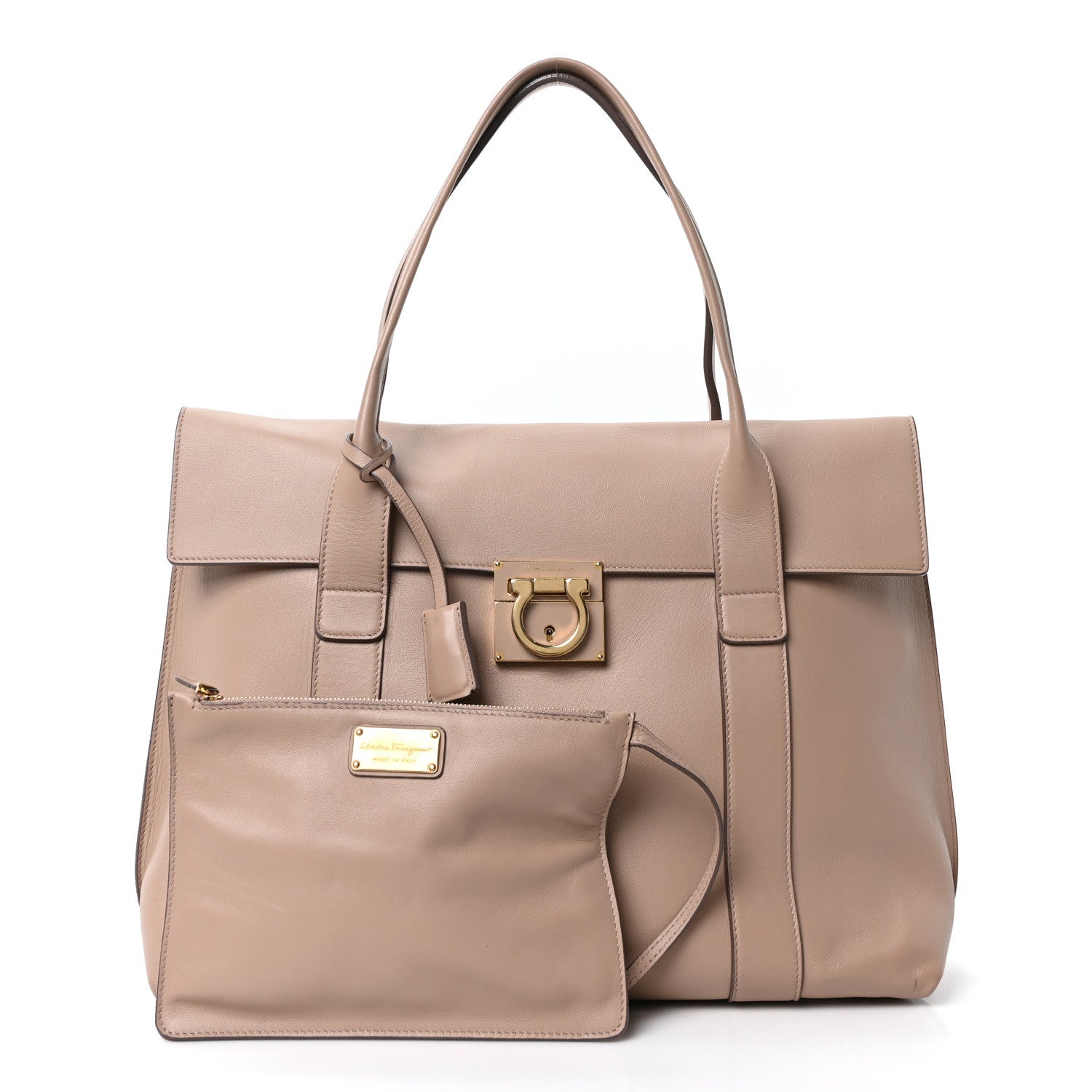 Salvatore Ferragamo Calfskin Large Sookie Satchel Ameretti 3 of 11