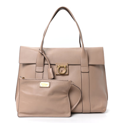 Salvatore Ferragamo Calfskin Large Sookie Satchel Ameretti 3 of 11