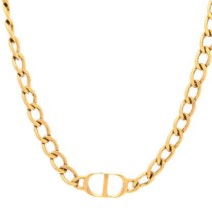 Christian Dior Metal Petit CD Choker Necklace Gold 1 of 5