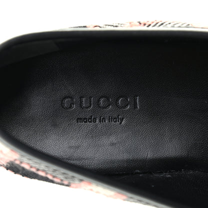 Gucci Tweed Check Horsebit Womens Jordaan Loafers 35.5 Black Pink Multicolor 7 of 8