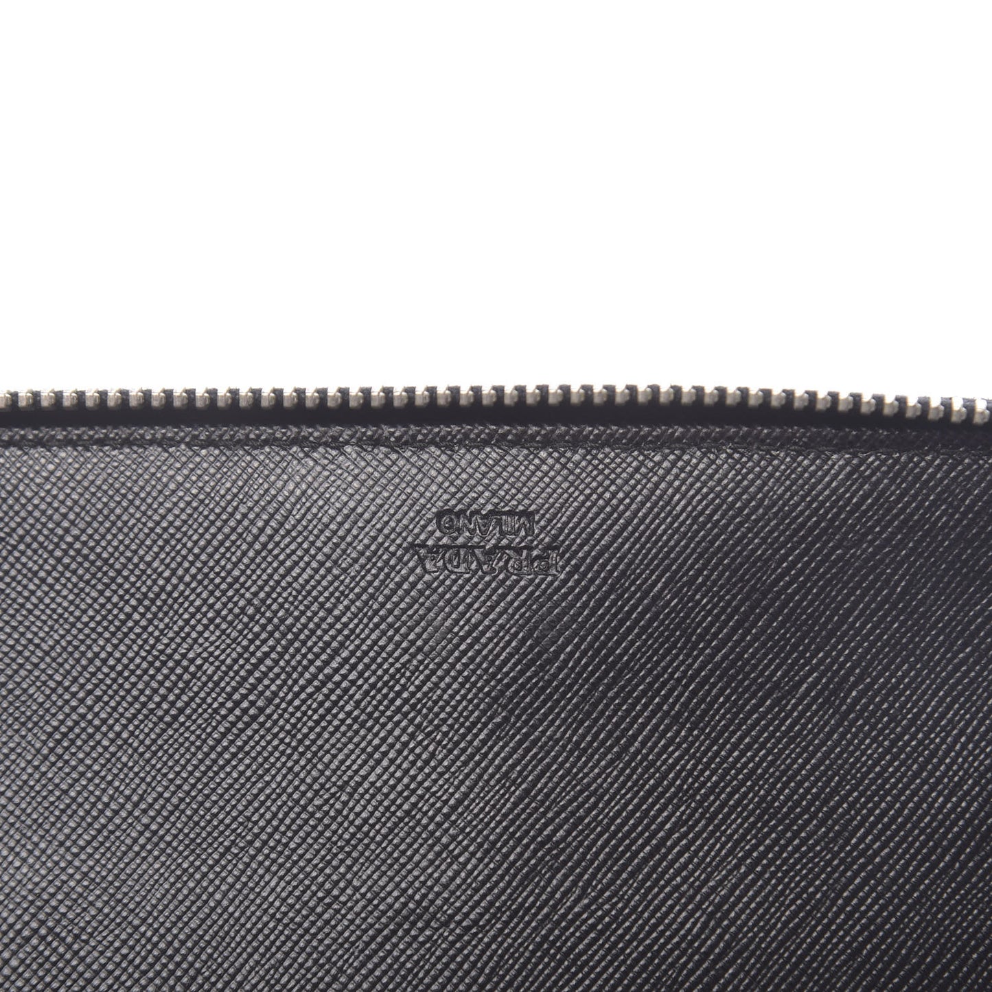 Saffiano Triangle Large Zip Around Travel Wallet Black