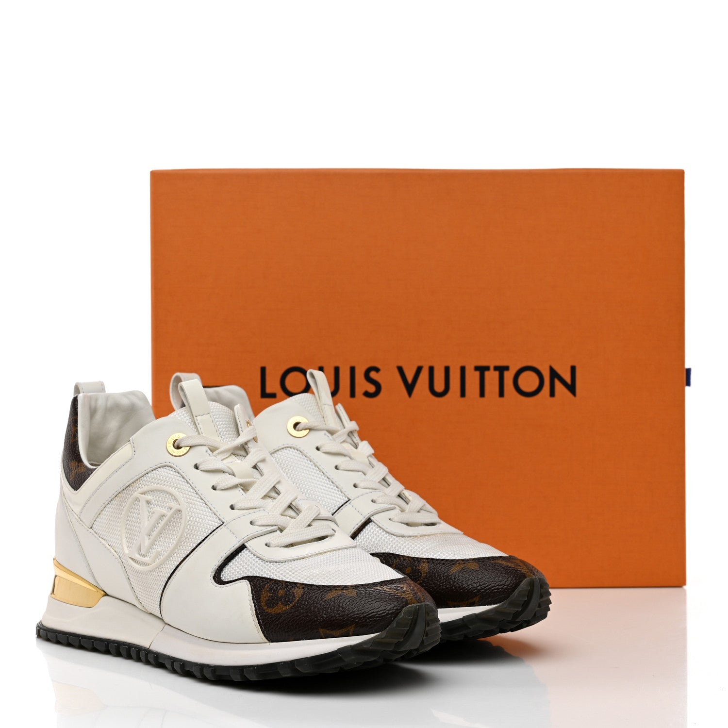 Louis Vuitton Calfskin Monogram Run Away Sneakers 37.5 White 9 of 9