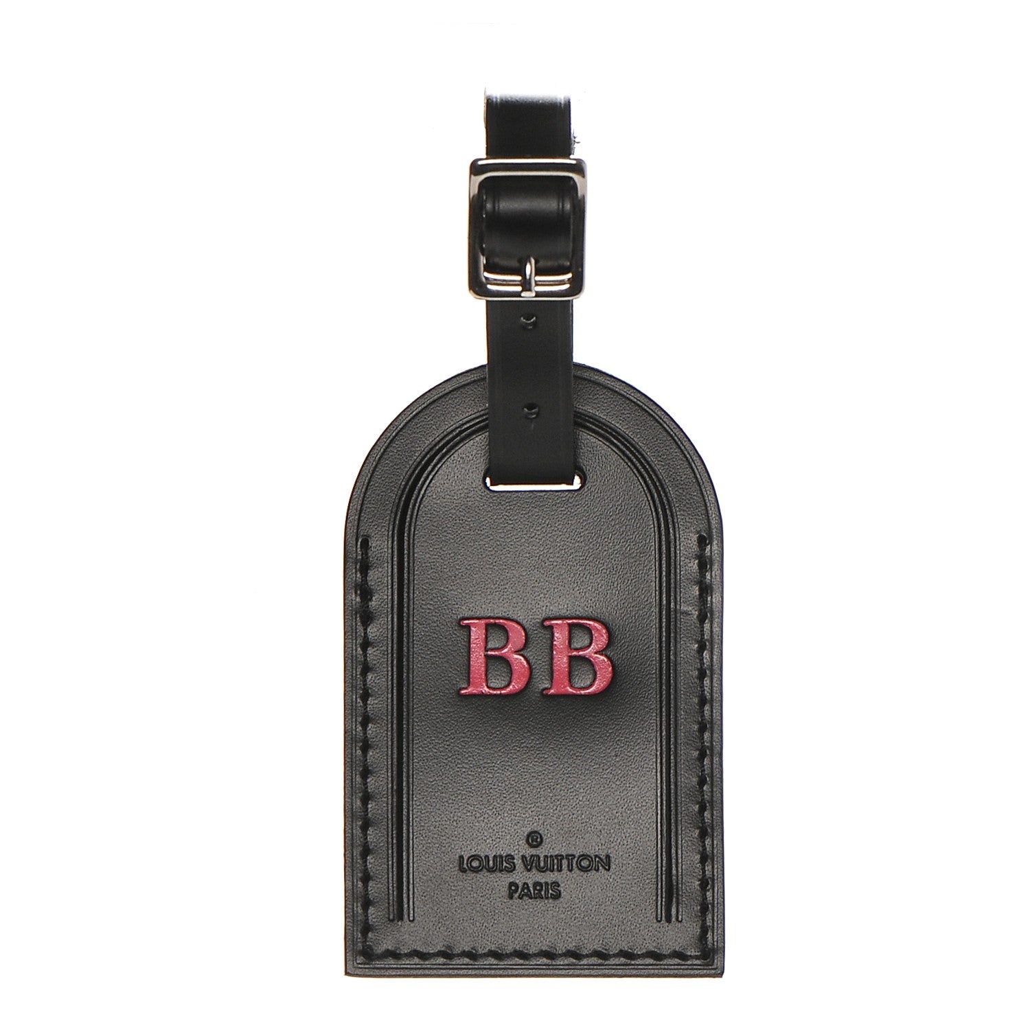 Louis Vuitton Calfskin Luggage Tag Black 1 of 3