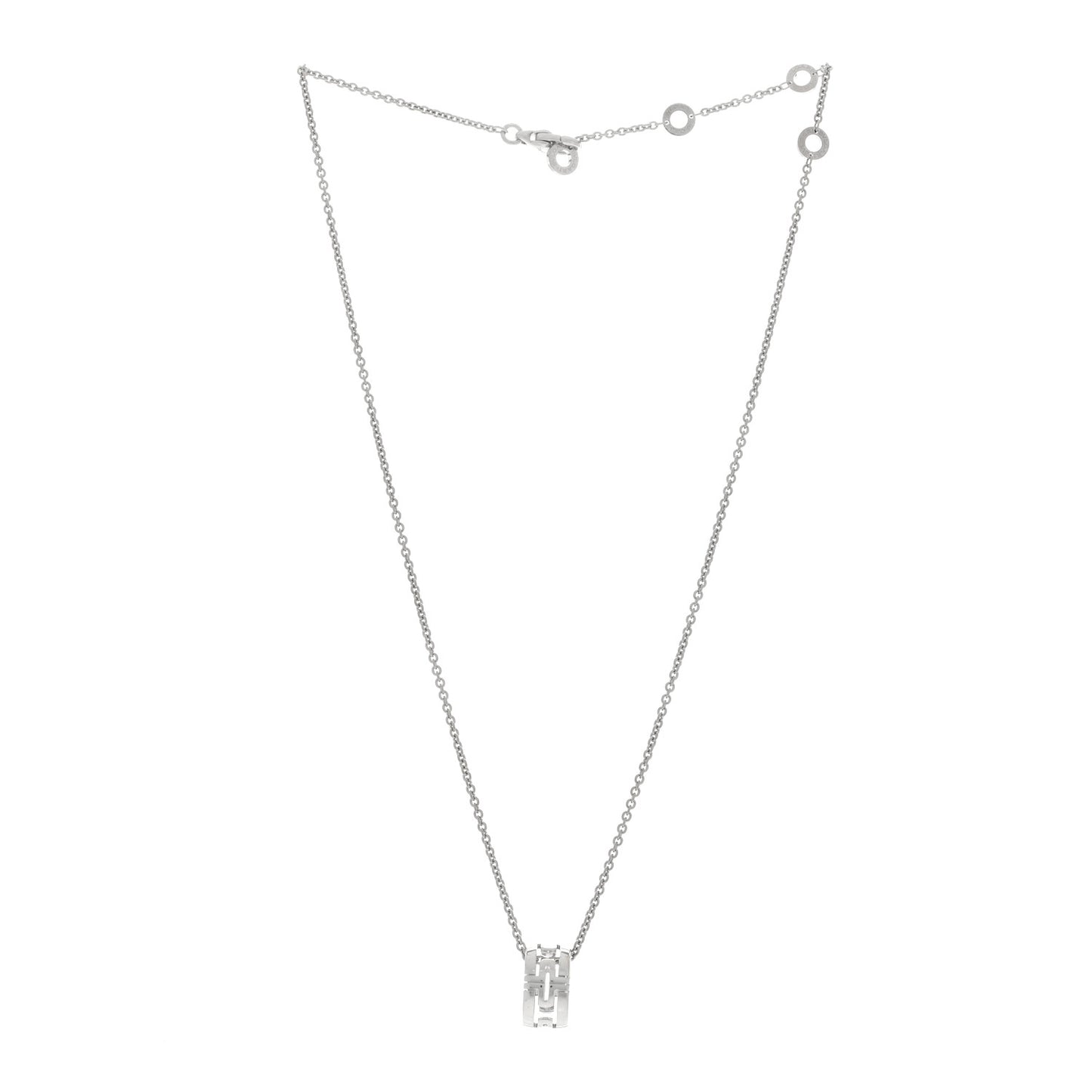 18K White Gold Parentesi Pendant Necklace
