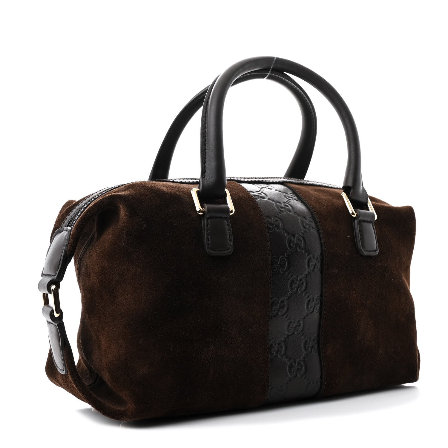 Gucci Suede Guccissima Small Boston Brown 3 of 10
