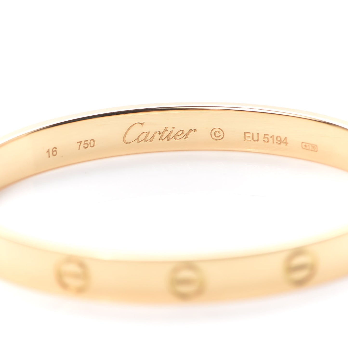 18K Yellow Gold LOVE Bracelet 16