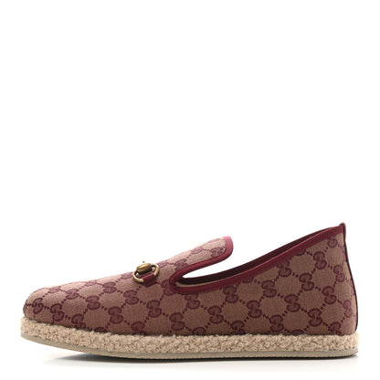 Gucci Canvas GG Monogram Mens Fria Horsebit Loafers 9 Sahara Rubino 1 of 9