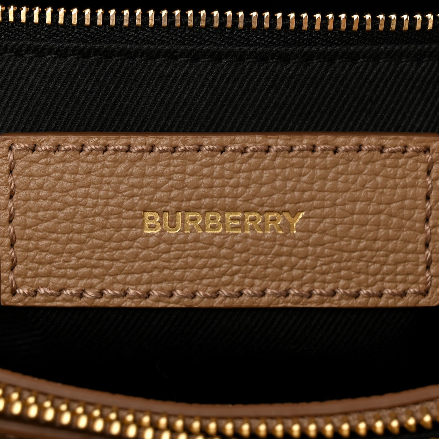 Burberry Derby Calfskin House Check Medium Banner Tote Camel 6 of 11