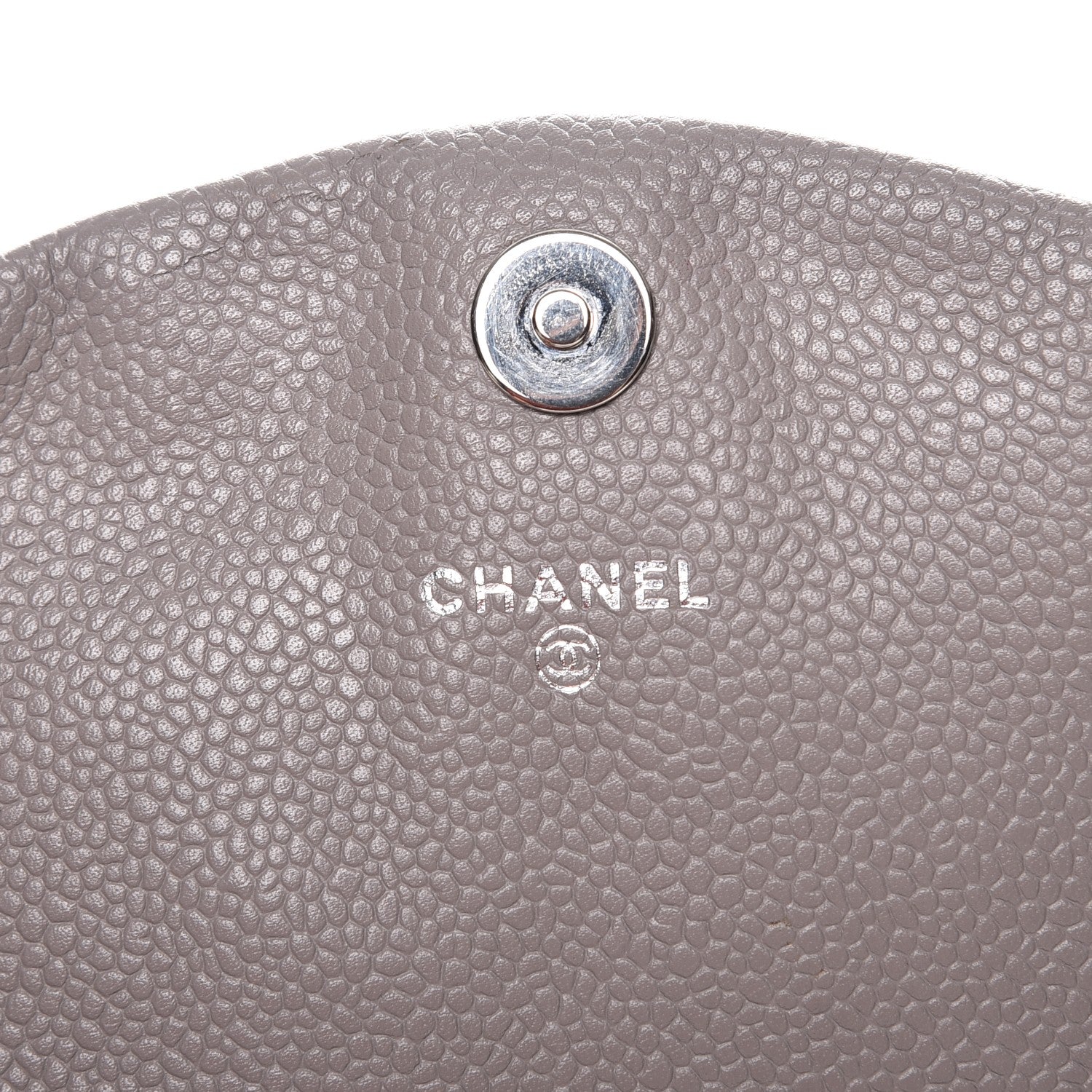 Chanel Caviar Half Moon Wallet On Chain WOC Light Grey 6 of 9