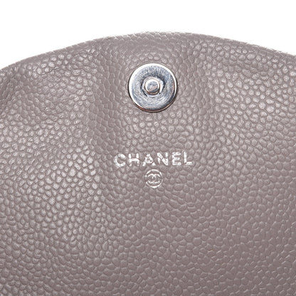 Chanel Caviar Half Moon Wallet On Chain WOC Light Grey 6 of 9