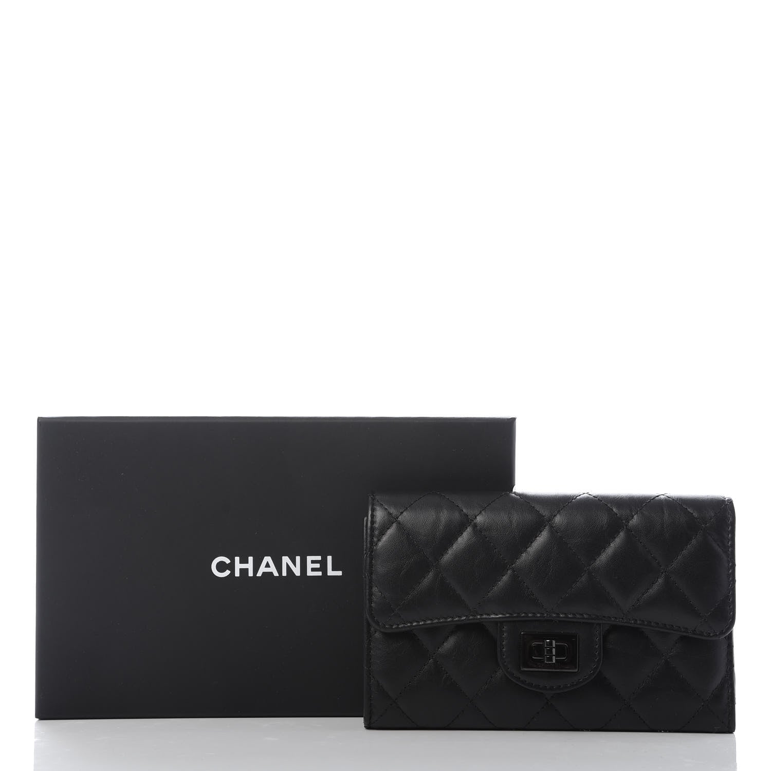 Chanel Aged Calfskin Quilted Reissue Medium Flap Wallet So Black 8 of 8