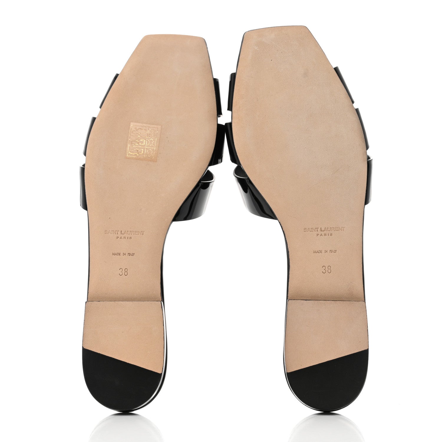 Saint Laurent Patent Tribute 05 Slide Sandals 38 Black 5 of 9