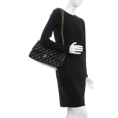 Chanel Lambskin Quilted Jumbo Double Flap Black 2 of 7