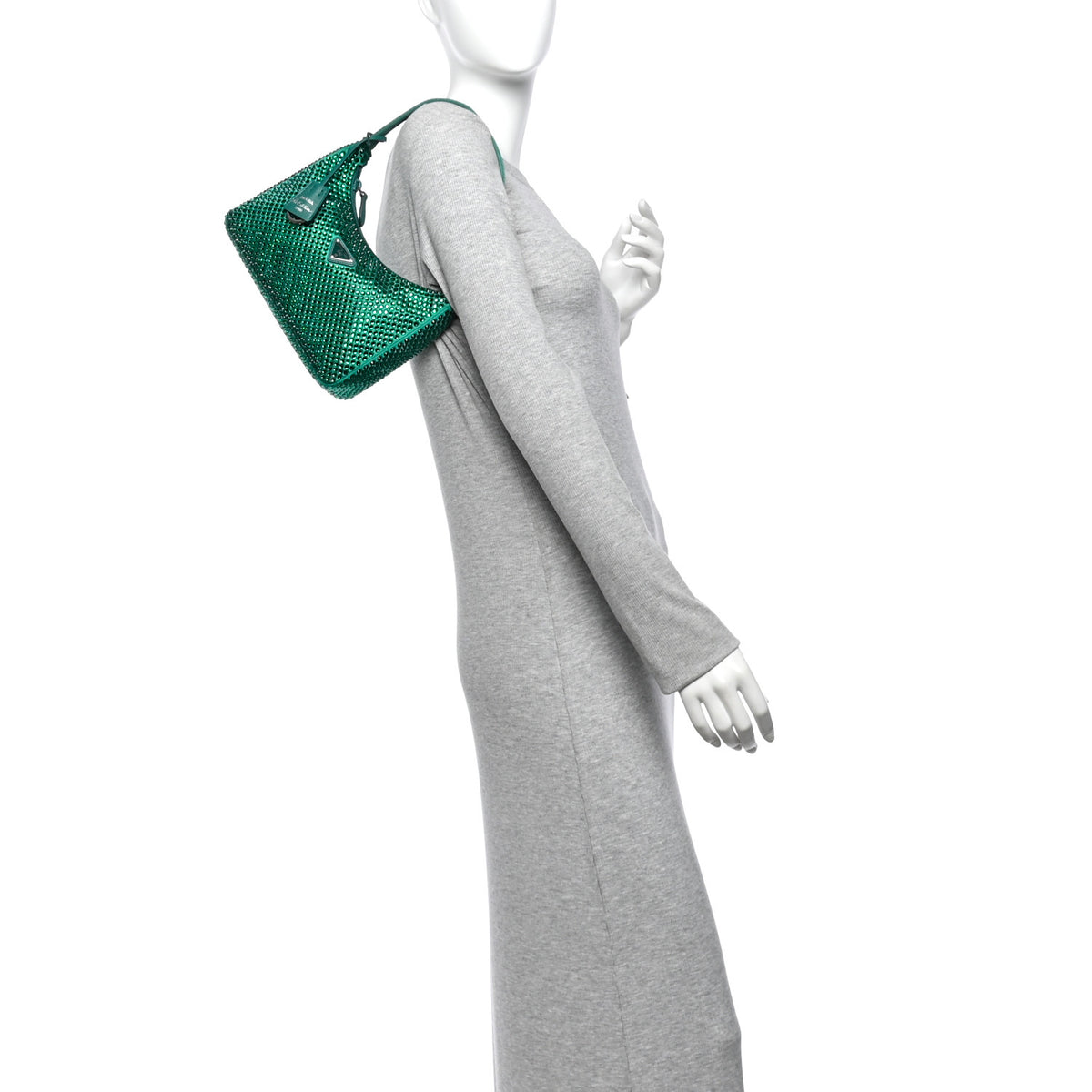 Prada Satin Crystal Mini Re-Edition 2000 Bag Mango 2 of 10