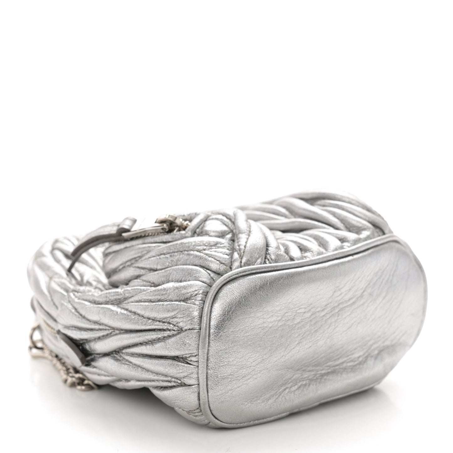 Metallic Nappa Matelasse Lux Mini Backpack Cromo
