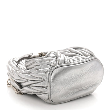 Miu Miu Metallic Nappa Matelasse Lux Mini Backpack Cromo 4 of 13