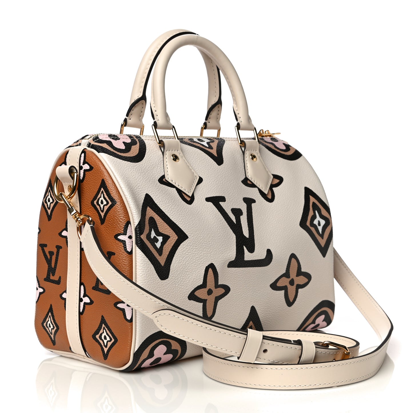 Monogram Giant Wild At Heart Speedy Bandouliere 25 Creme