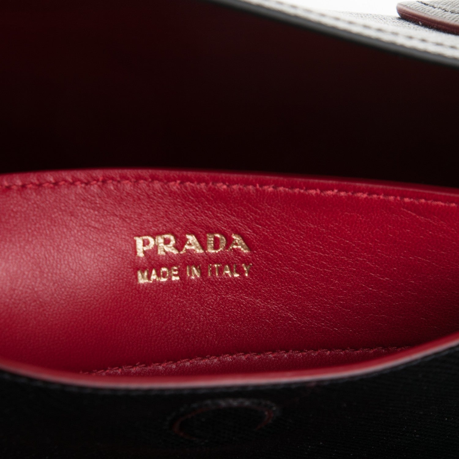 Prada Saffiano Cuir Large Double Bag Nero Black Ciliegia 6 of 6