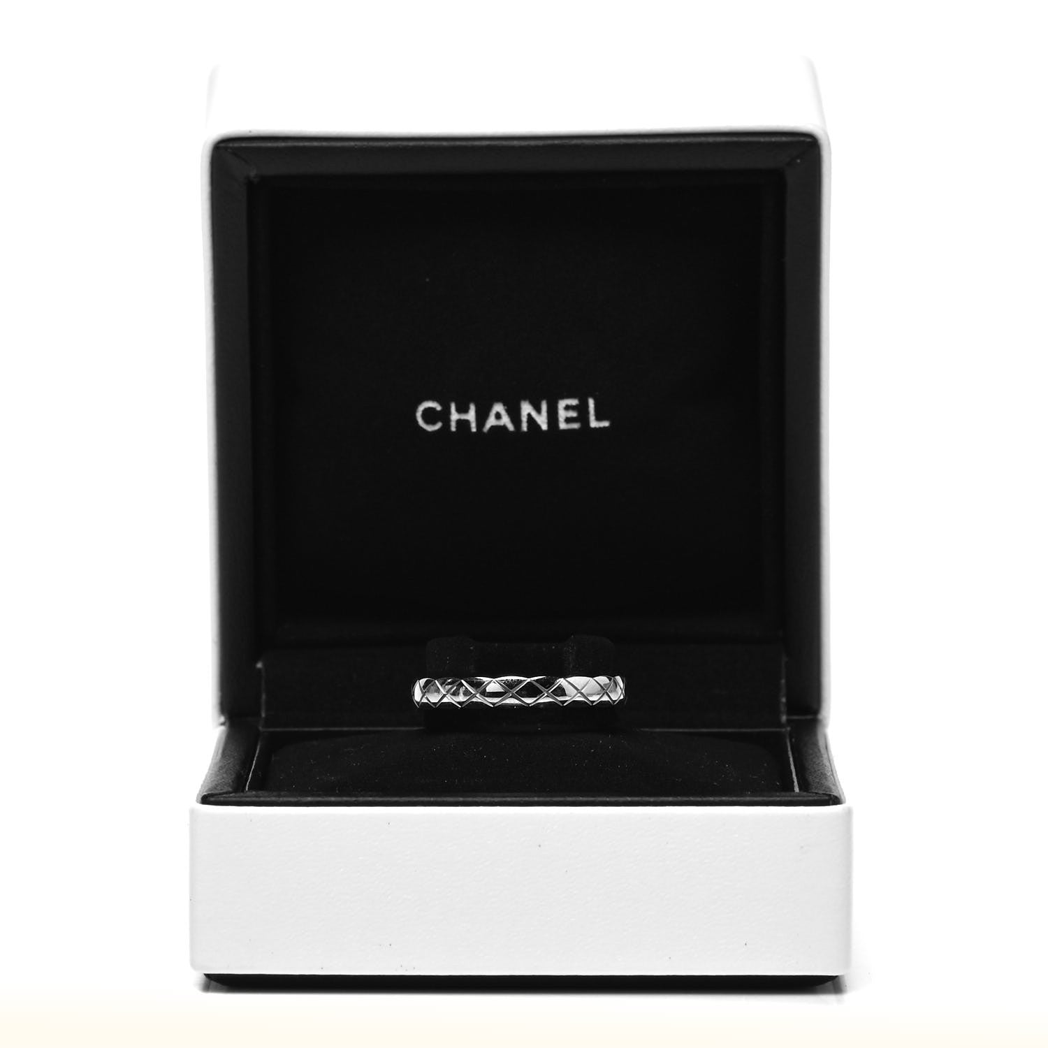 Chanel 18K White Gold Mini Coco Crush Ring 57 8 5 of 5