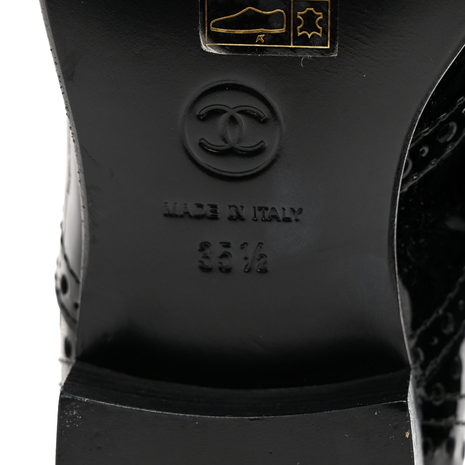 Chanel Patent Calfskin Lace Up Oxfords 35.5 Black 8 of 8