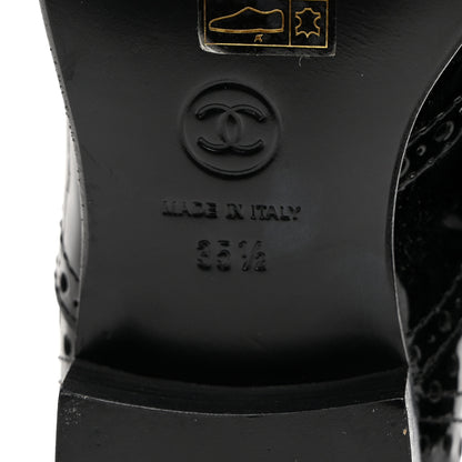 Chanel Patent Calfskin Lace Up Oxfords 35.5 Black 8 of 8