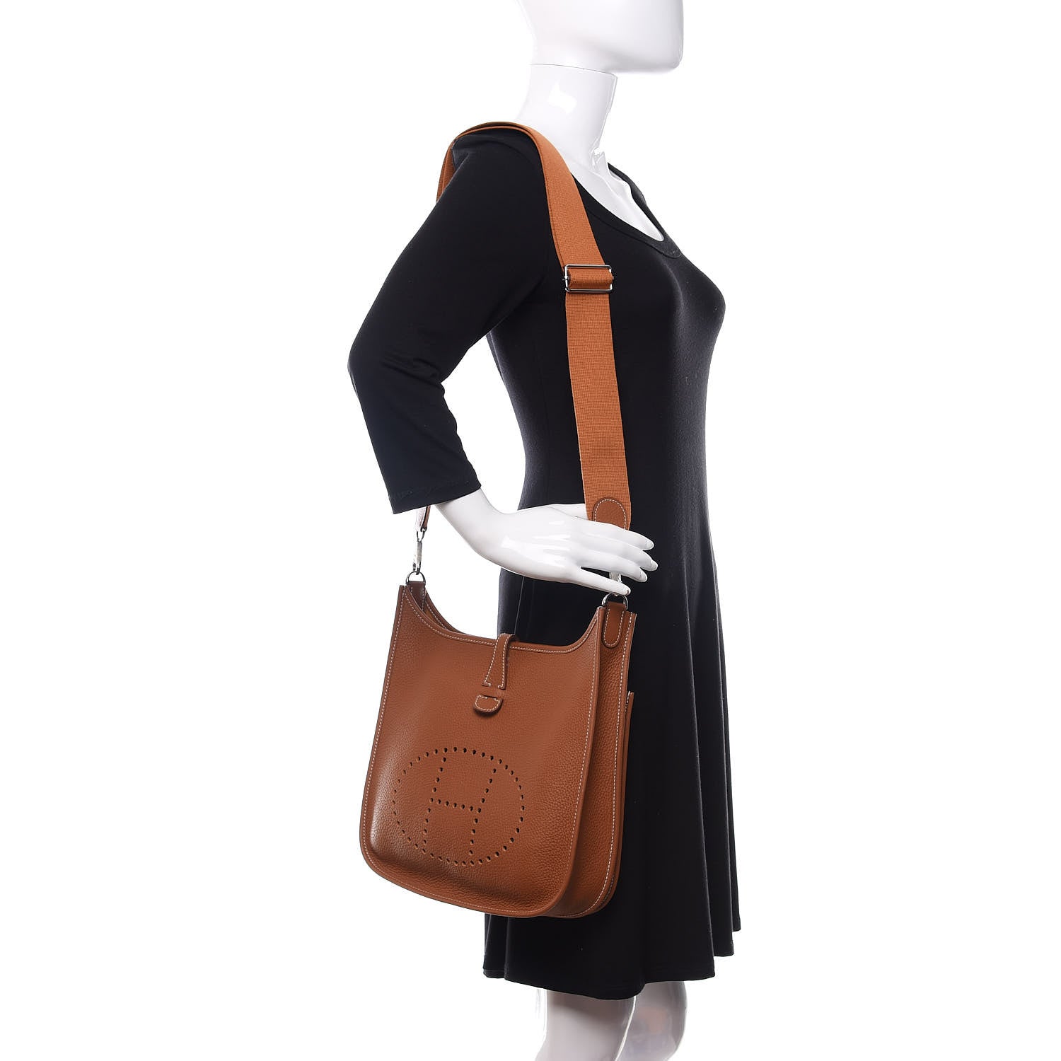 Hermes Taurillon Clemence Evelyne III PM Gold 2 of 11