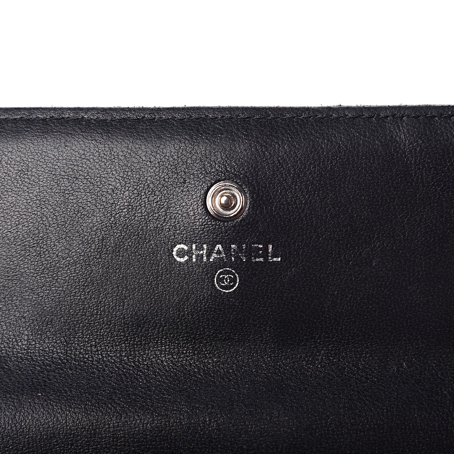 Lambskin Quilted Large Gusset Flap Wallet Black
