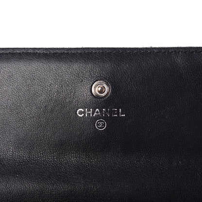 Chanel Lambskin Quilted Large Gusset Flap Wallet Black 5 of 7