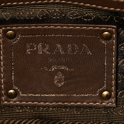Prada Tessuto Nylon Vitello Daino Satchel Tabacco 6 of 9