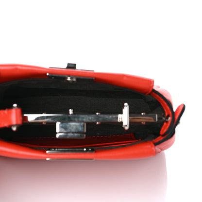 Fendi Shiny Nappa Micro Peekaboo Iconic Satchel Rosso Pimento 4 of 8