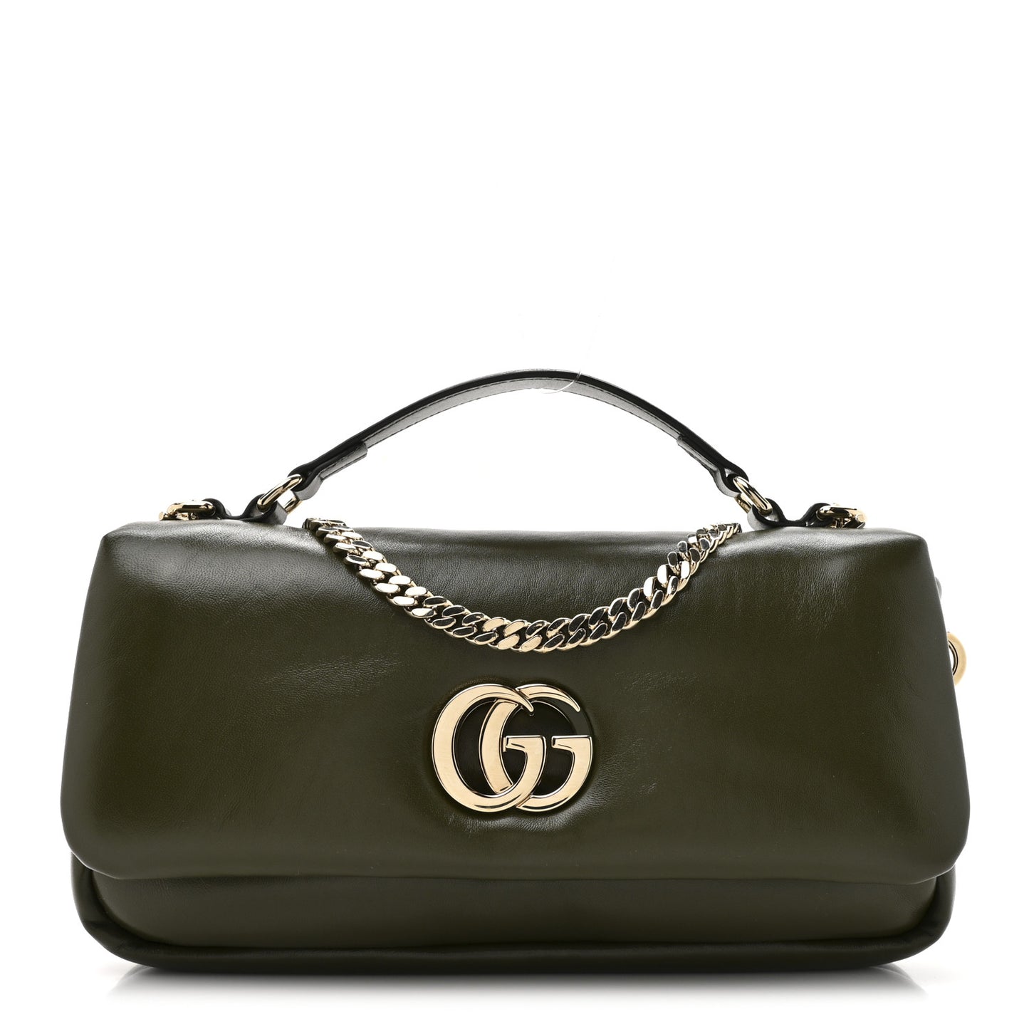 Lambskin Mini GG Milano Top Handle Shoulder Bag Green