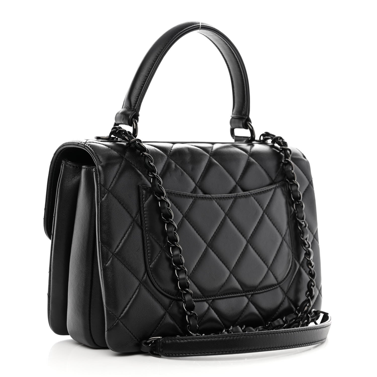 Chanel Lambskin Quilted Small Trendy CC Dual Handle Flap Bag So Black 3 of 12