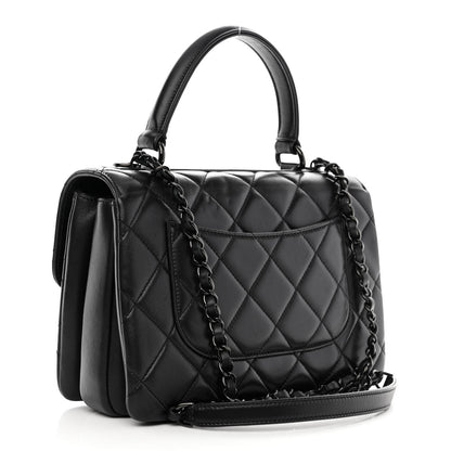 Chanel Lambskin Quilted Small Trendy CC Dual Handle Flap Bag So Black 3 of 12