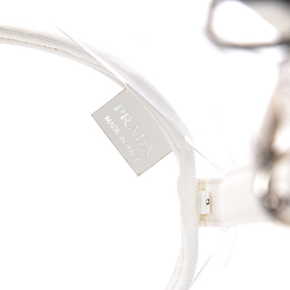 Prada Plexiglass Canapa Small Shopper Tote White 7 of 9