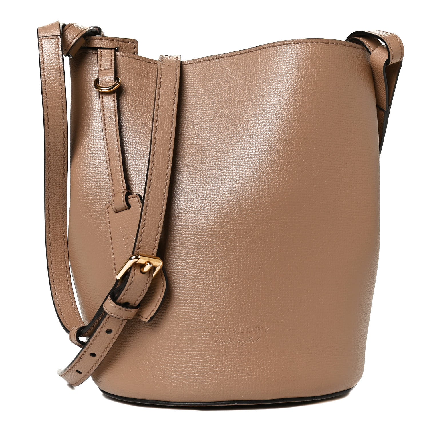 Burberry Calfskin Small Lorne Bucket Crossbody Natural 1 of 10