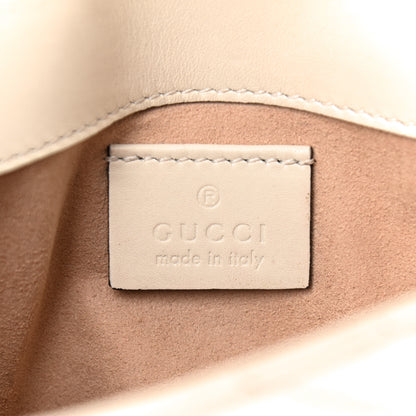 Gucci Calfskin Matelasse Super Mini GG Marmont Shoulder Bag White 6 of 12