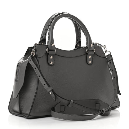 Balenciaga Grained Calfskin Neo Classic Silver Hardware S City Dark Grey 3 of 10