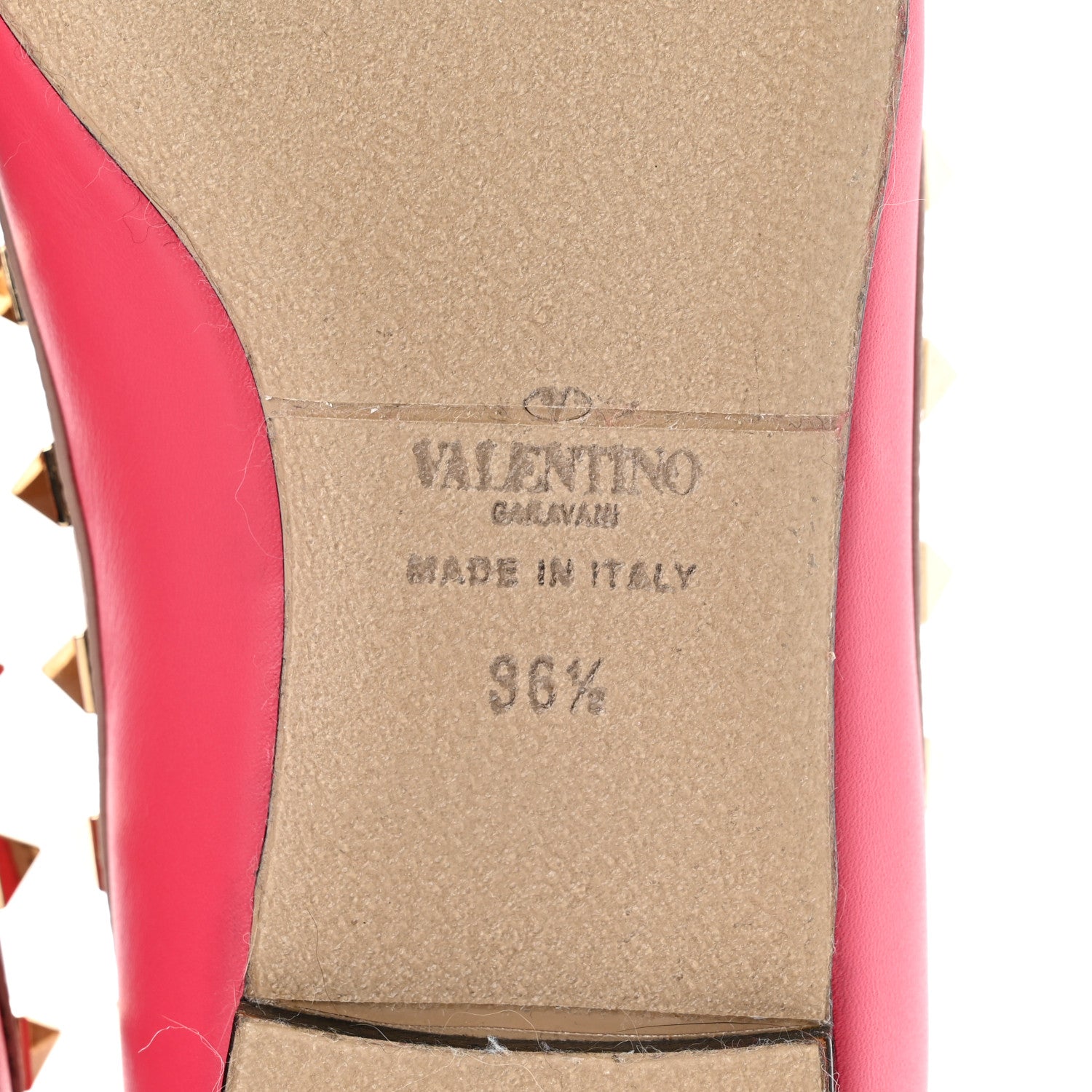 Valentino Garavani Calfskin Nappa Rockstud Ballerina Flats 36.5 Deep Fuxia Poudre 6 of 8