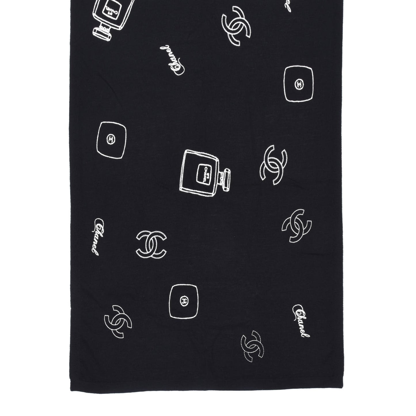 Wool Silk Cashmere CC Scarf Black