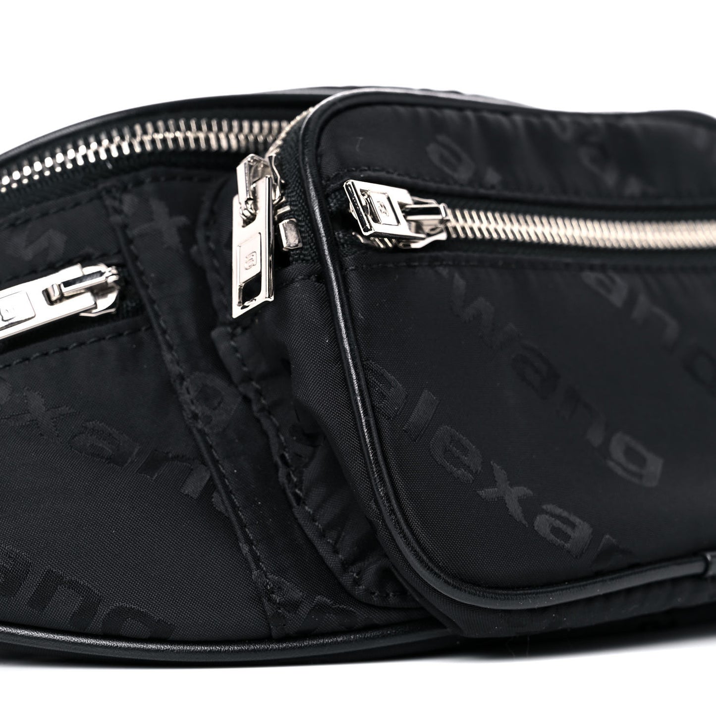 Nylon Logo Printed Attica Belt Bag Black